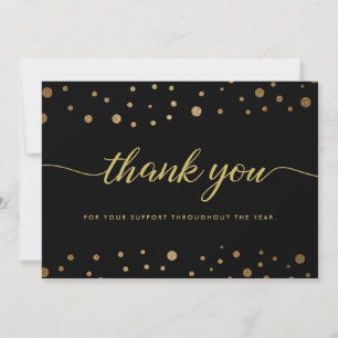 Simple Elegant Thank you Script Company name Holiday Card