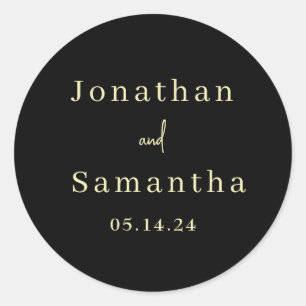 Simple Elegant Thank You Wedding Favour Classic Round Sticker