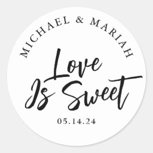 Simple Elegant Thank You Wedding Favour Classic Round Sticker