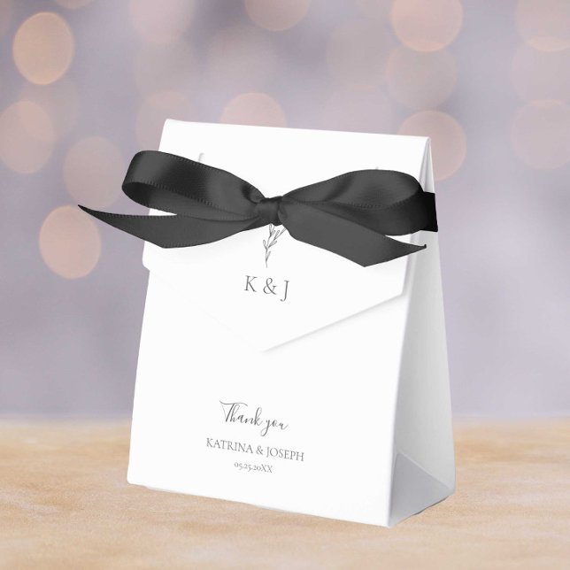 Simple Elegant Thank you Wedding Minimalist Chic  Favour Box (Creator Uploaded)