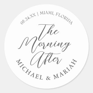 Simple Elegant The Night Before Rehearsal Dinner  Classic Round Sticker