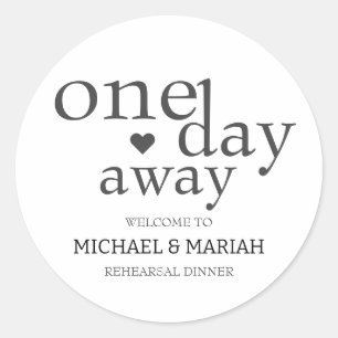 Simple Elegant The Night Before Rehearsal Dinner Classic Round Sticker