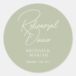 Simple Elegant The Night Before Rehearsal Dinner  Classic Round Sticker