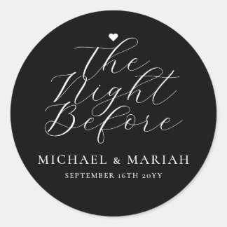 Simple Elegant The Night Before Rehearsal Dinner Classic Round Sticker