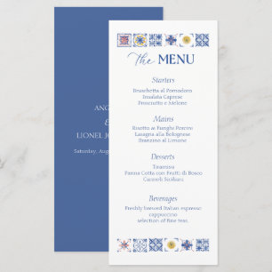 Simple Elegant Tiles Amalfi Coast Italy Wedding Menu