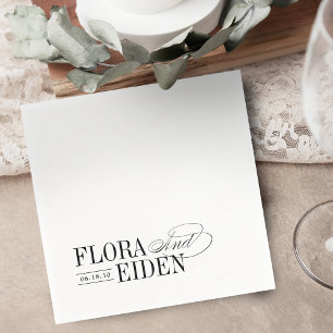 Simple Elegant Timeless Typography Wedding Napkin