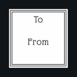 Simple elegant to from gift rubber stamp<br><div class="desc">Elegant to from gift ink stamp with simple,  square double border.</div>