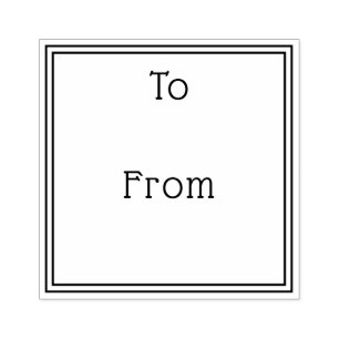 Simple elegant to from gift rubber stamp