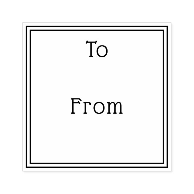 Simple elegant to from gift rubber stamp (Imprint)