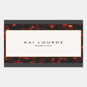 Simple Elegant Tortoiseshell Border Rectangular Sticker