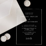 Simple Elegant Transparent Wedding Invitation<br><div class="desc">This simple,  minimalist modern wedding invitation features classic white serif font on a clear transparent background,  with selected words and phrases in stylish handwriting calligraphy.</div>