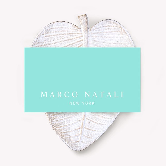 Simple Elegant Turquoise Professional Business Card (Creator Uploaded)