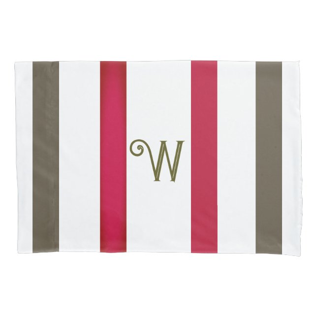 Simple Elegant Two Toned Personalised Initial Pillowcase (Front-Left)