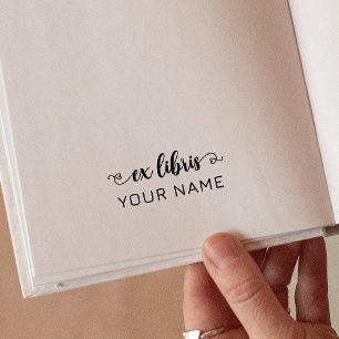 Simple elegant typograhy custom Ex libris  Self-inking Stamp