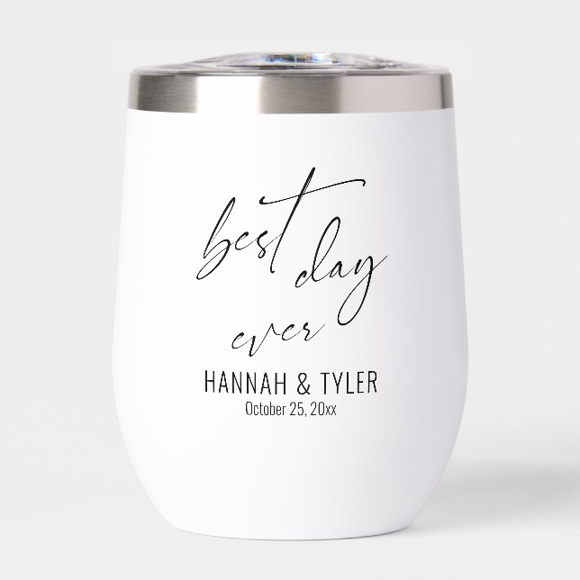 Simple Elegant Typography Best Day Ever Wedding (Front)