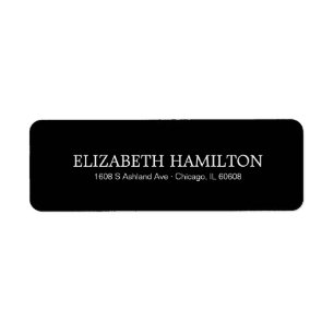 Simple Elegant Typography Black Address Label