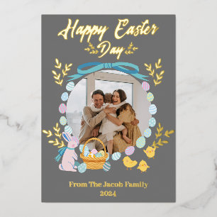 Simple Elegant Typography Easter Family one photo