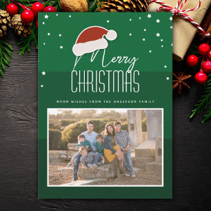 Simple Elegant Typography Family Photo Christmas Holiday Card