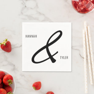 Simple Elegant Typography Huge Ampersand Napkin