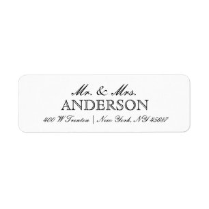 Simple Elegant Typography Return Address Labels