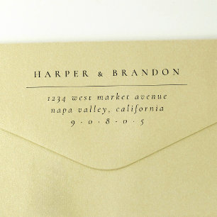 Simple Elegant Typography Wedding Return Address Rubber Stamp