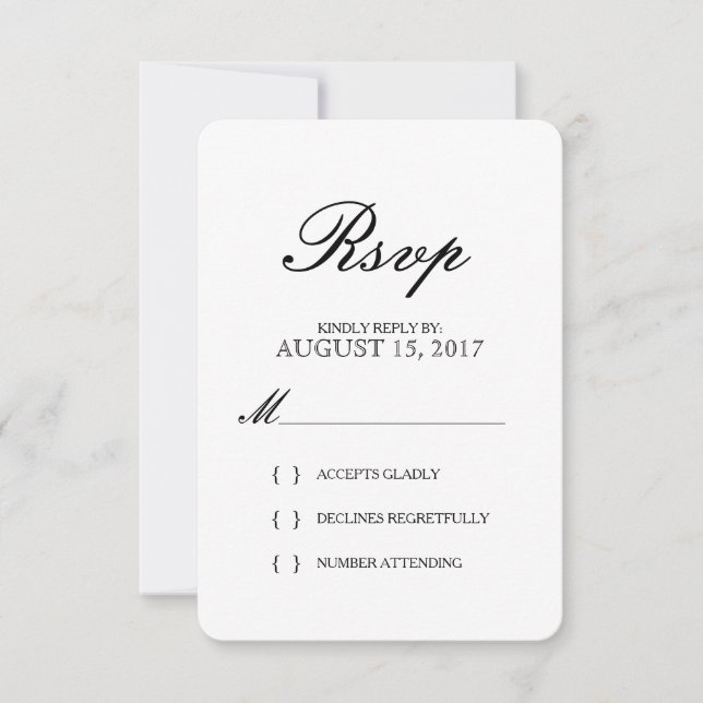 Simple Elegant Typography Wedding RSVP Card (Front)