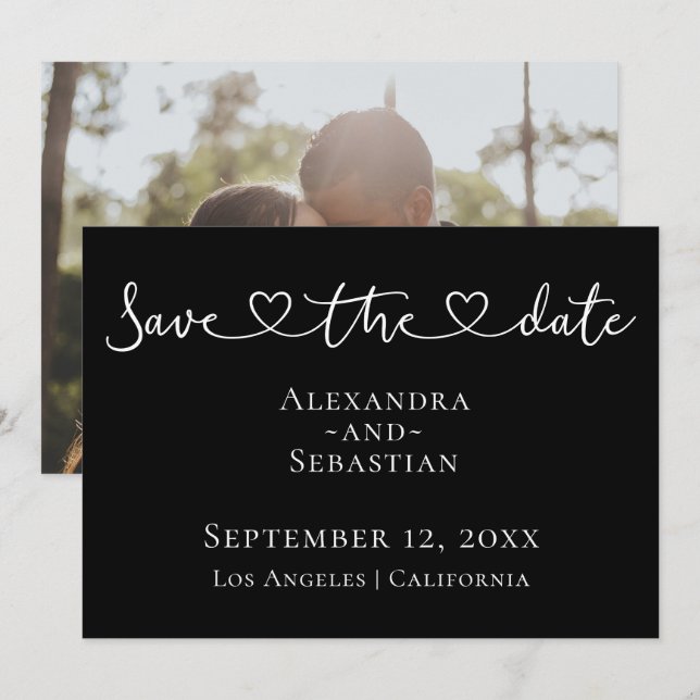 Simple Elegant Typography Wedding Save The Date (Front/Back)