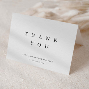 Simple Elegant Typography Wedding Thank You Card
