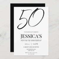 Simple Elegant Unisex 50th Birthday Party