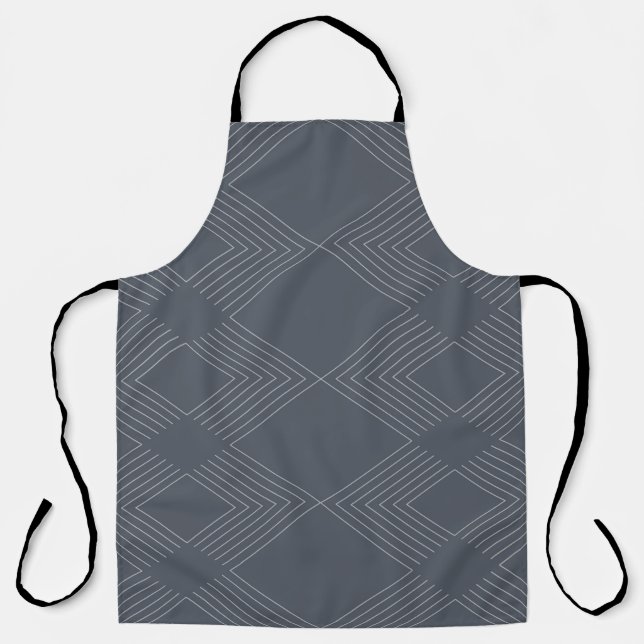 Simple, elegant, urban, chic line graphic pattern apron (Front)