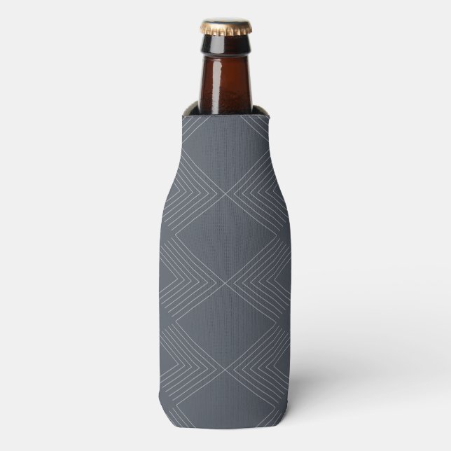 Simple, elegant, urban, chic line graphic pattern bottle cooler (Bottle Front)