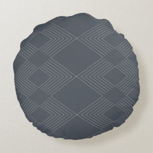 Simple, elegant, urban, chic line graphic pattern round cushion