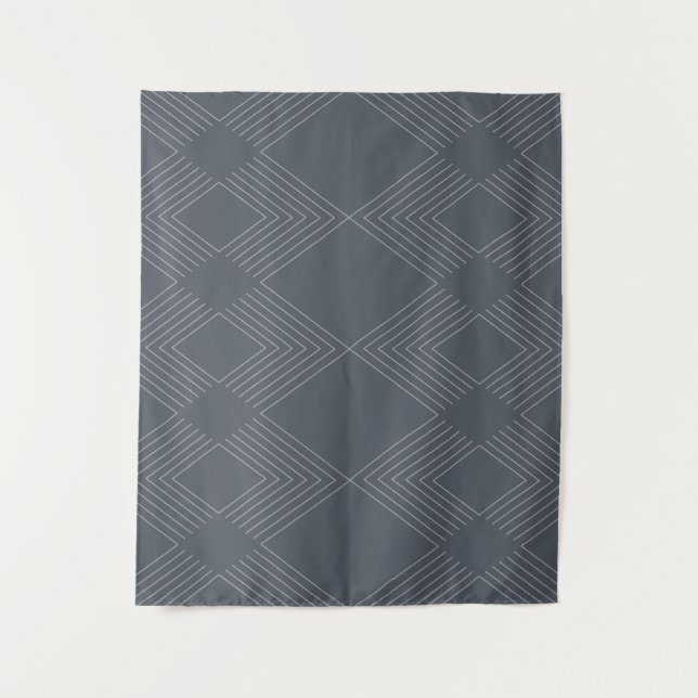Simple, elegant, urban, chic line graphic pattern tapestry (Front)