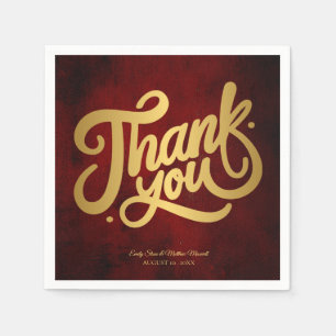 Simple Elegant Vintage THANK YOU wedding Napkin