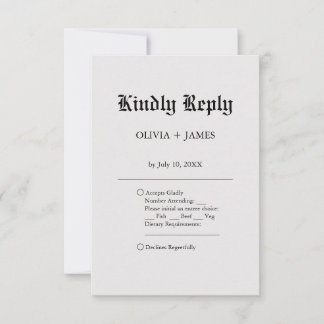 Simple Elegant Vintage Wedding   RSVP Card