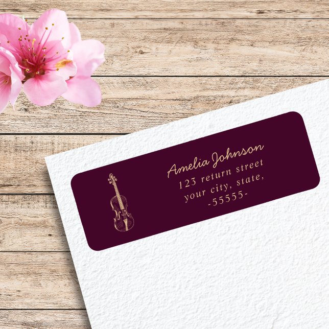 Simple Elegant Violin Viola Burgundy Modern (Creator Uploaded)