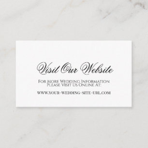 Simple Elegant Visit Our Website Wedding Enclosure Card