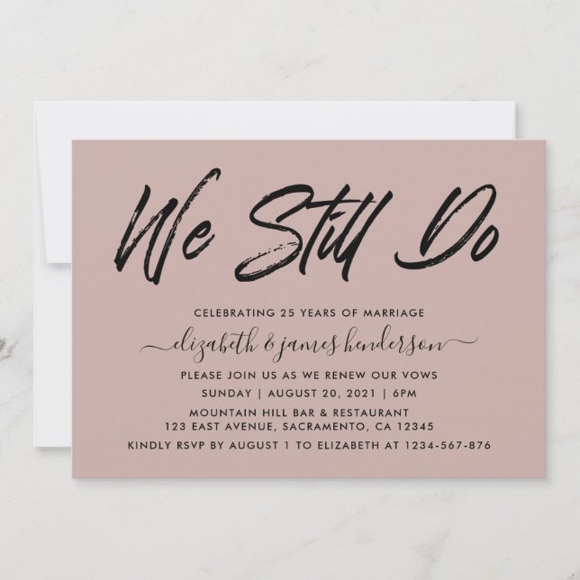 Simple Elegant Vow Renewal Invitation (Front)