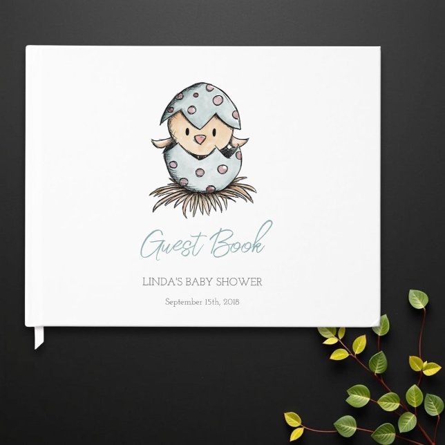 Simple Elegant Watercolor Bird Baby Shower Guest Book (Creator Uploaded)