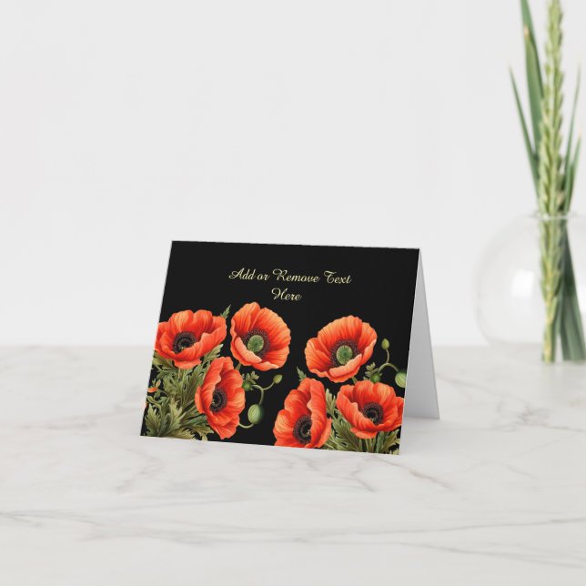 Simple Elegant Watercolor Floral Blank Note Card (Front)