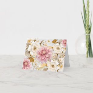 Simple Elegant Watercolor Floral Blank Note Card