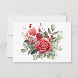 Simple Elegant Watercolor Floral Flat Card