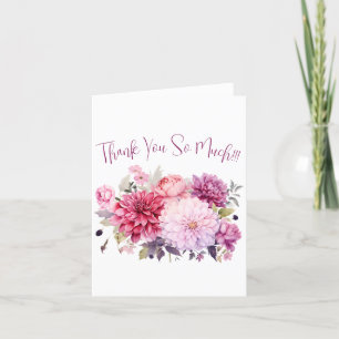 Simple Elegant Watercolor Floral Thank You Card