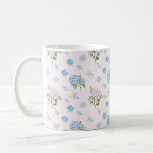Simple Elegant Watercolor Hydrangea Flowers Coffee Mug