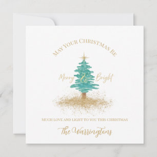 Simple Elegant Watercolor Tree Non-Photo Holiday Card