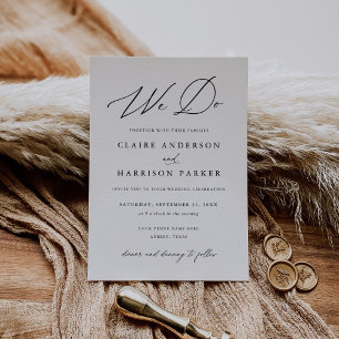 Simple Elegant We Do Wedding Invitation