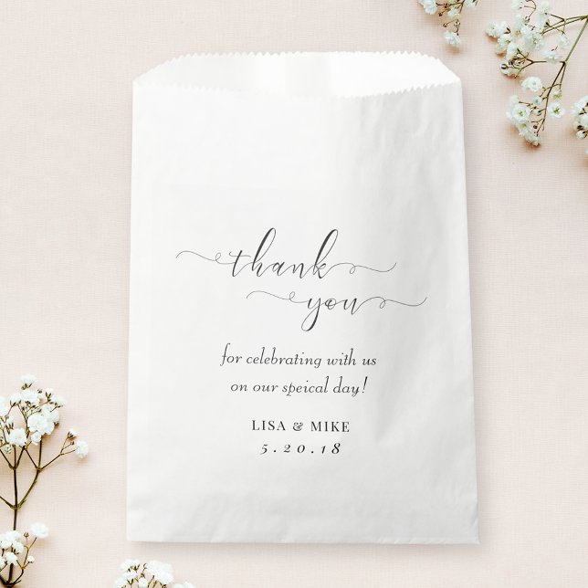 Simple Elegant Wedding Bridal Shower Thank You Favour Bags (Creator Uploaded)