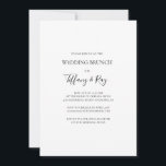 Simple Elegant Wedding Brunch Invitation<br><div class="desc">This simple elegant wedding brunch invitation is perfect for your modern minimalist black and white wedding brunch. The design features minimal contemporary font accompanied by formal calligraphy. Keep it as is,  or choose to personalise it with your own artwork or photos!</div>