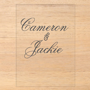 Simple elegant wedding couple name stylish calligr acrylic invitations