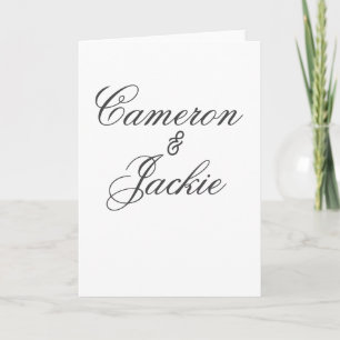 Simple elegant wedding couple name stylish calligr card